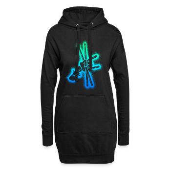 Drummer Schlagzeug Kinder Herren Jungen Schlagzeug - Hoodie-Kleid - Schwarz - Vorne