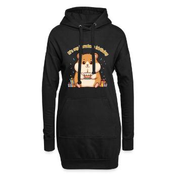 Gâteau d’anniversaire drôle de hamster - Sweat-shirt à capuche long Femme - noir - Devant