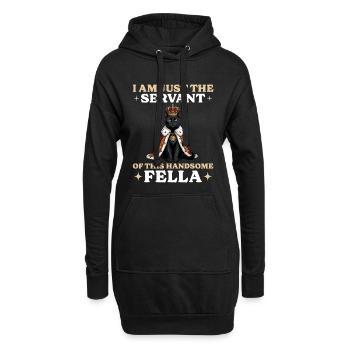 Roi Chat Noir Propriétaire de Chat Serviteur - Sweat-shirt à capuche long Femme - noir - Devant