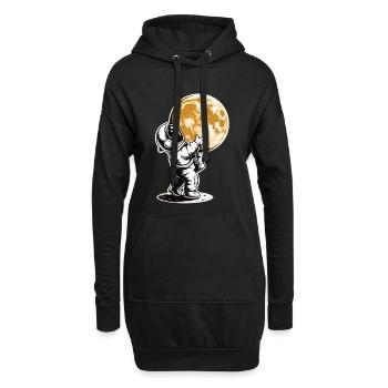 Astronaut umarmt Mond T-Shirt - Hoodie-Kleid - Schwarz - Vorne