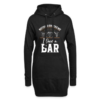 Kneipenbesitzer, Barkeeper, Cocktailmixer, Barmaid-Bar - Hoodie-Kleid - Schwarz - Vorne