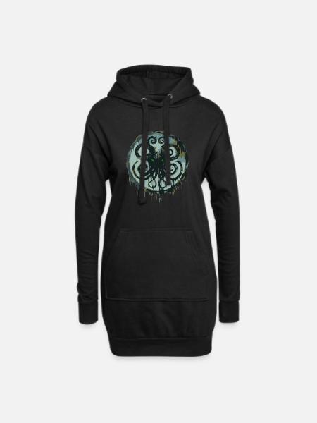 Cthulhu-Symbol Lovecraft Kosmischer Horror - Hoodie-Kleid - Schwarz