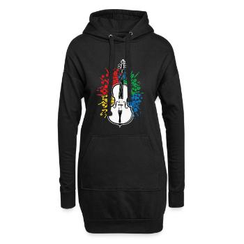 Cello Spieler Musik Abstract - Hoodie-Kleid - Schwarz - Vorne