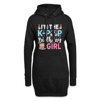 Je suis la fille d’anniversaire K-Pop - Sweat-shirt à capuche long Femme - noir - Devant