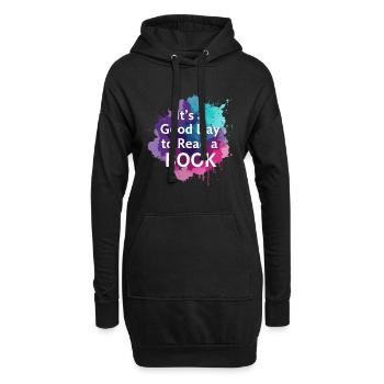 Bücher Lesen Good Day - Hoodie-Kleid - Schwarz - Vorne