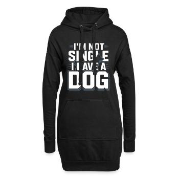 I'm Not Single – I Have a Dog - Hoodie-Kleid - Schwarz - Vorne