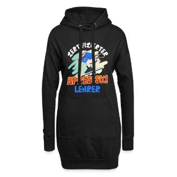 Skifahren ZERTIFIZIERTER APRES-SKI LEHRER Lustig - Hoodie-Kleid - Schwarz - Vorne