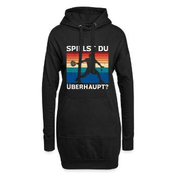 Padel Sport SPIELST DU ÜBERHAUPT Retro Lustig - Hoodie-Kleid - Schwarz - Vorne