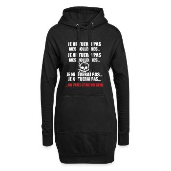 Je Ne Tuerai Pas Mes Collègues Humour Bureau - Sweat-shirt à capuche long Femme - noir - Devant