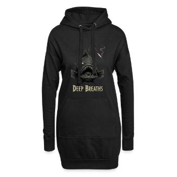 Poisson-grenouille Cigarette Breath - Sweat-shirt à capuche long Femme - noir - Devant