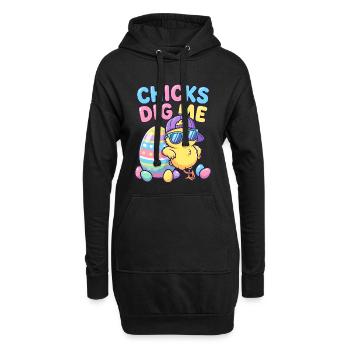 Les filles aiment moi - Sweat-shirt à capuche long Femme - noir - Devant