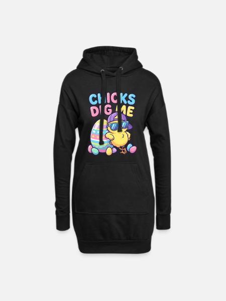 Chicks Dig Me - Hoodie-Kleid - Schwarz