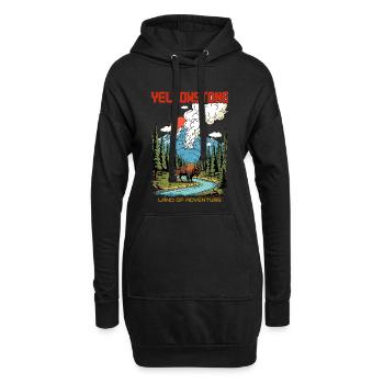 Yellowstone-Nationalpark: Land des Abenteuers - Hoodie-Kleid - Schwarz - Vorne