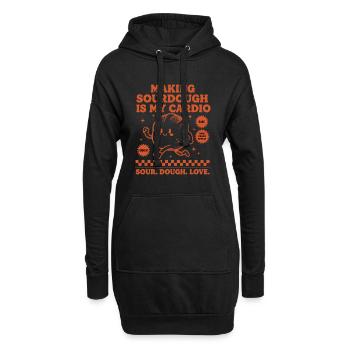Fabrication du pain au levain Fabrication du pain au levain - Sweat-shirt à capuche long Femme - noir - Devant