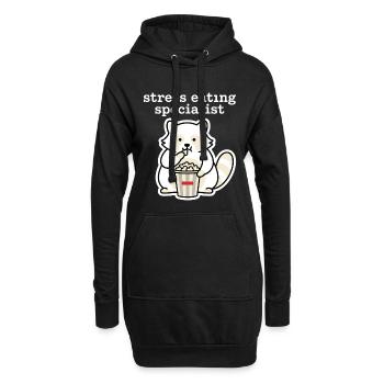 Stress Eating Specialist Waschbär - Hoodie-Kleid - Schwarz - Vorne