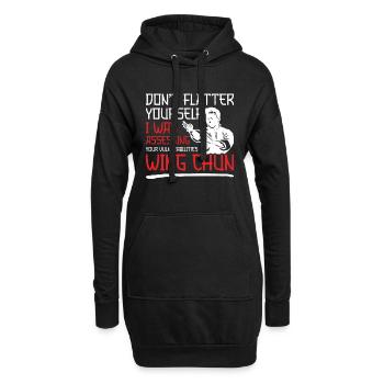 Leçon de Kung Fu Girl Wing Chun Entraînement Wing Chun - Sweat-shirt à capuche long Femme - noir - Devant