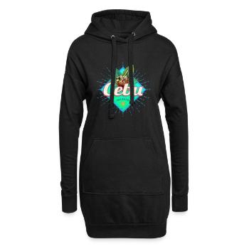 Cebu Insel Philippinen Kokosnuss Retro Souvenir - Sweat-shirt à capuche long Femme - noir - Devant