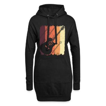 Akustikgitarre auf Sunset Stripes - Hoodie-Kleid - Schwarz - Vorne