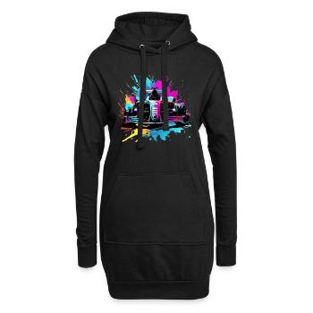 Voitures de course Voitures colorées avec des illustrations de plafond - Sweat-shirt à capuche long Femme - noir - Devant