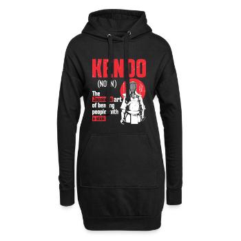 Instructeur de kendo, entraînement aux arts martiaux japonais - Sweat-shirt à capuche long Femme - noir - Devant