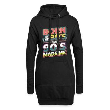 Born in the 80s But 90s Made Me Retro - Hoodie-Kleid - Schwarz - Vorne
