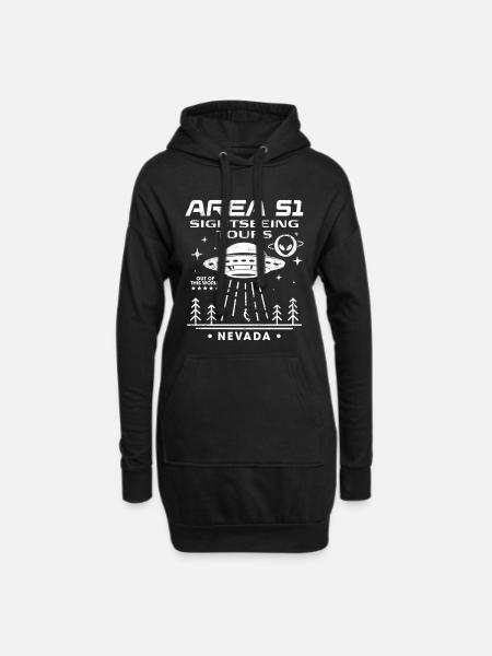 Area 51 Besichtigungstouren - Hoodie-Kleid - Schwarz