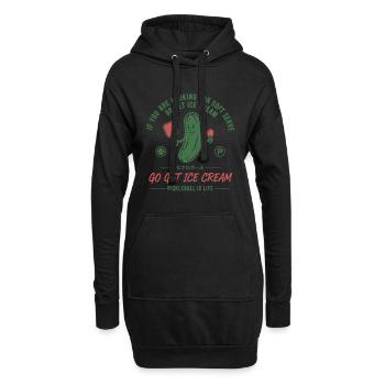 Pickleball-Lustiger Spieler Hol Sahne - Hoodie-Kleid - Schwarz - Vorne