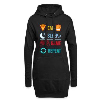 Répéter des citations de jeu Eat Sleep Game pour le joueur - Sweat-shirt à capuche long Femme - noir - Devant