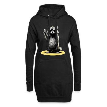 Paix des ratons laveurs - Sweat-shirt à capuche long Femme - noir - Devant