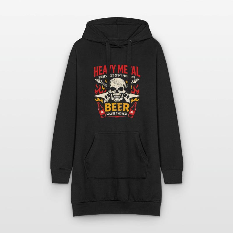 Heavy Metal solves my problems - Bier Spruch Hoodie-Kleid