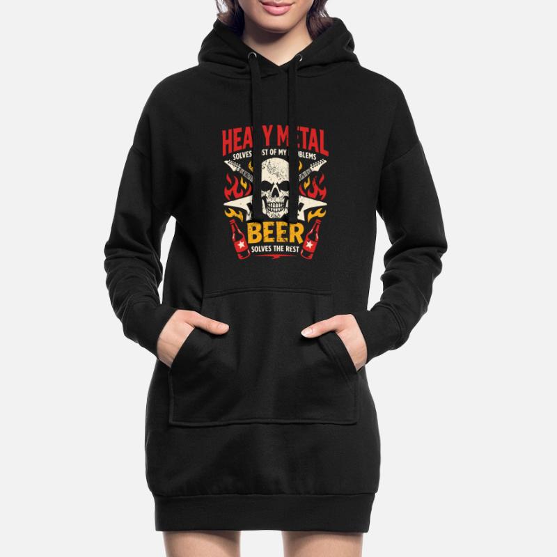 Heavy Metal solves my problems - Bier Spruch Hoodie-Kleid
