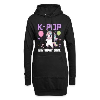 Fille d’anniversaire de K Pop - Sweat-shirt à capuche long Femme - noir - Devant