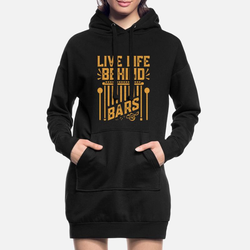 Marimbist Leben hinter Gittern Percussion Pit Hoodie-Kleid