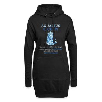 Aquarius Queen Sternzeichen Wassermann - Hoodie-Kleid - Schwarz - Vorne