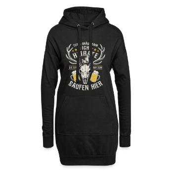 JGA Team Bräutigam Ich heirate - Bier saufen - Hoodie-Kleid - Schwarz - Vorne