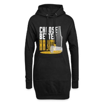 Les abstinents antialcooliques choisissent de meilleures habitudes - Sweat-shirt à capuche long Femme - noir - Devant