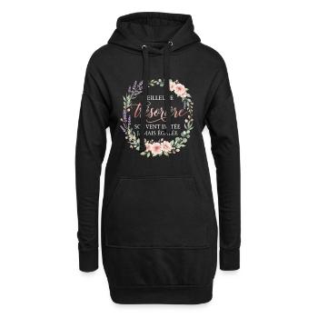 Métier Meilleur Trésorière Fleurs - Sweat-shirt à capuche long Femme - noir - Devant