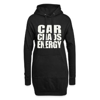 Car Chaos Energy Typografie - Hoodie-Kleid - Schwarz - Vorne