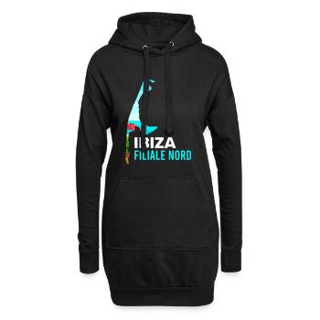Nordsee Urlaub IBIZA FILIALE NORD Lustiges - Hoodie-Kleid - Schwarz - Vorne