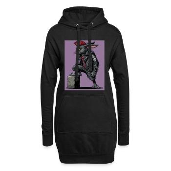 Heavy Metal Osterhase Rocker Ostern Hardcore Hase - Hoodie-Kleid - Schwarz - Vorne