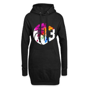 NR. 13 NUMMER 13 BASKETBALL 13. GEBURTSTAG - Hoodie-Kleid - Schwarz - Vorne
