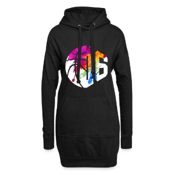 NR. 16 NUMMER 16 BASKETBALL 16. GEBURTSTAG - Hoodie-Kleid - Schwarz - Vorne