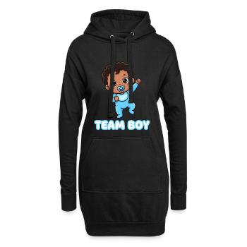 Team Boy Bébé Mignon Design - Sweat-shirt à capuche long Femme - noir - Devant