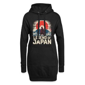 Japan Shirt Samurai Legend of Japan Fuji - Hoodie-Kleid - Schwarz - Vorne