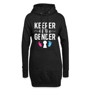 Gardienne du design des empreintes de genre - Sweat-shirt à capuche long Femme - noir - Devant
