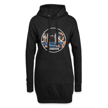 Pont de la tour de la Skyline de Londres - Sweat-shirt à capuche long Femme - noir - Devant