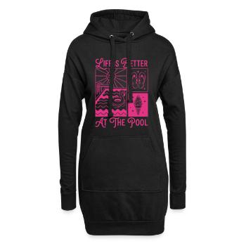 La vie est meilleure à la piscine Chemise d’été - Sweat-shirt à capuche long Femme - noir - Devant