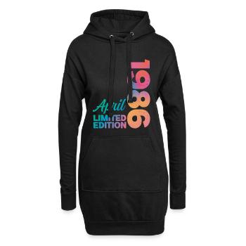 Anniversaire 40 ans Avril 1986 Cadeau Vintage - Sweat-shirt à capuche long Femme - noir - Devant