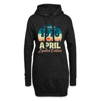 Anniversaire 50 ans Avril 1976 Cadeau Vintage - Sweat-shirt à capuche long Femme - noir - Devant
