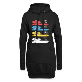 JEU DE MANGER ET DORS RÉPÉTER - V2 - Sweat-shirt à capuche long Femme - noir - Devant